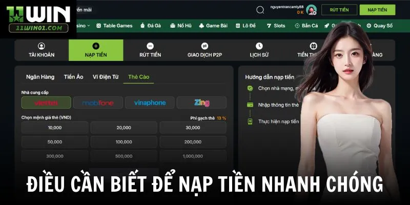 Điều cần biết để nạp tiền nhanh chóng